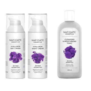Nafigate kyselina hyaluronová denní krém 50 ml + noční krém 50 ml + dočišťovací tonikum 200 ml